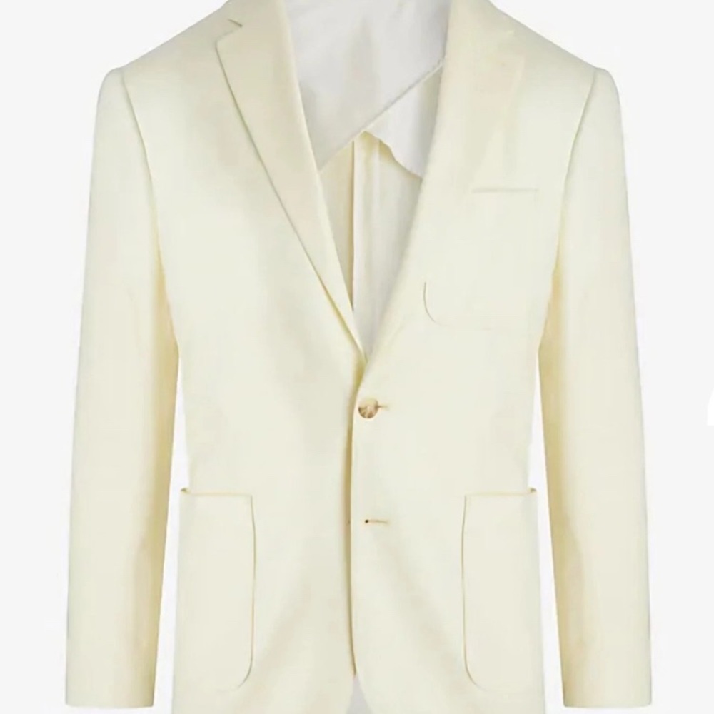 EXPRESS Extra Slim Yellow Linen-Blend Suit Jacket - Size 36 Short